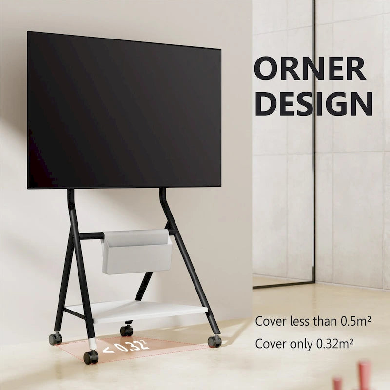 FITUEYES Mobile TV Cart for Office Classroom Rolling TV Stand with Wheels for 45-88 Inch TV-31