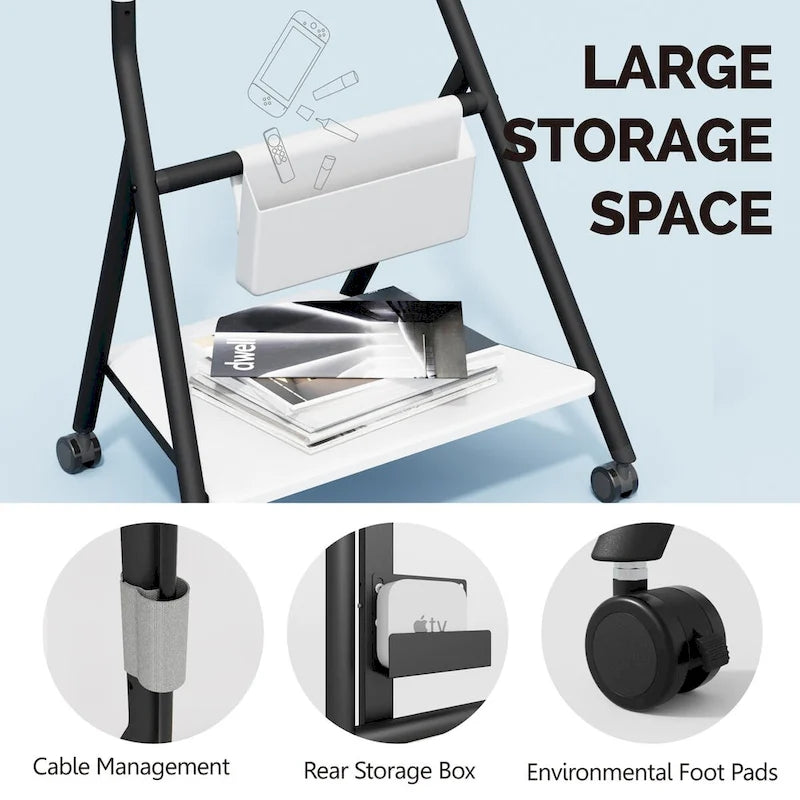 FITUEYES Mobile TV Cart for Office Classroom Rolling TV Stand with Wheels for 45-88 Inch TV-32