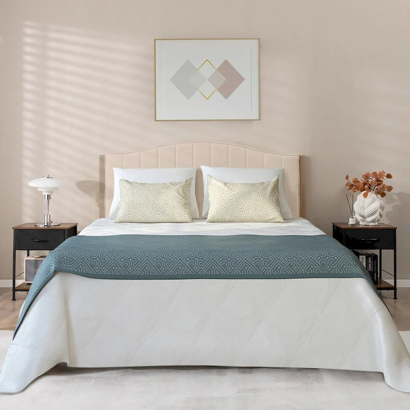 Costway 2 PCS 2-tier Nightstand Bedside End Sofa Table with Drawer - 16 x 16 x 21 (L x W x H)-11