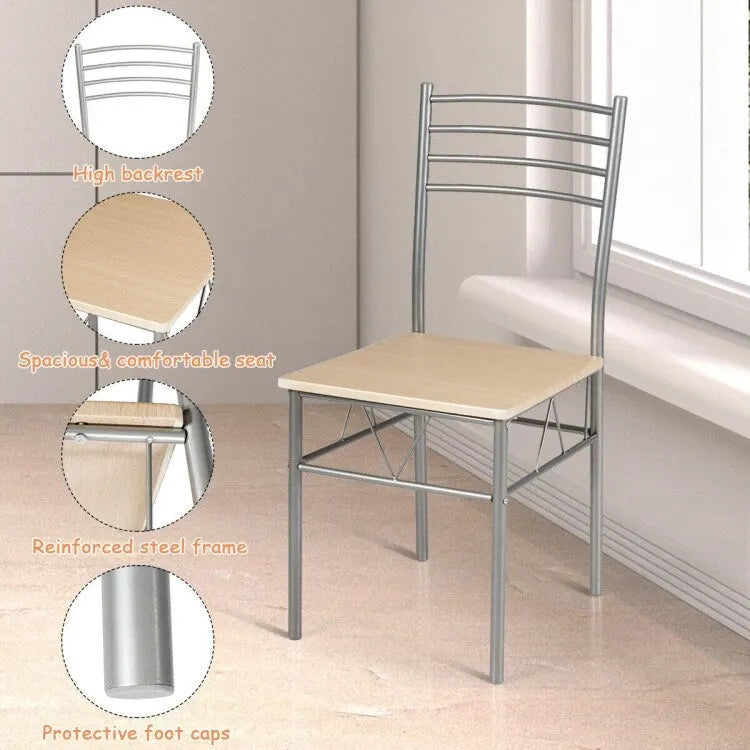 5 pcs Dining Set Glass Table and 4 Chairs-8