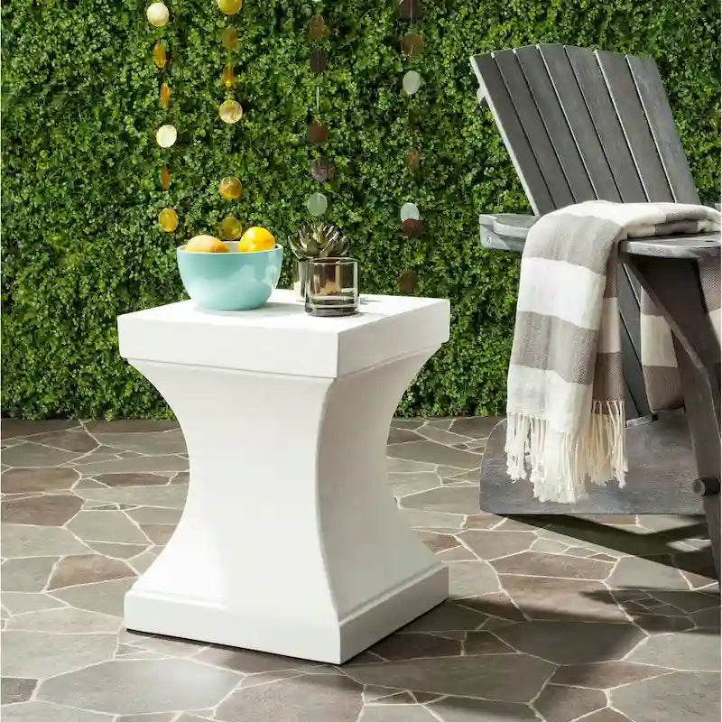 SAFAVIEH Selvaggia Concrete Indoor/ Outdoor Accent Table - 13.7x13.7x17.7 - 14Wx14Dx18H-2