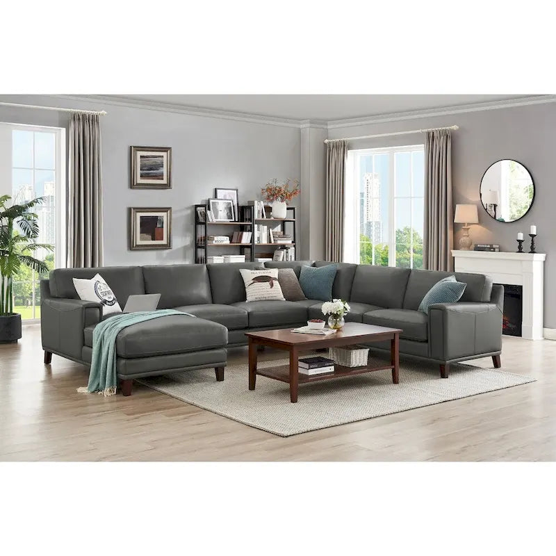 Hydeline Hayward Top Grain Leather Sectional Sofa with Chaise-5