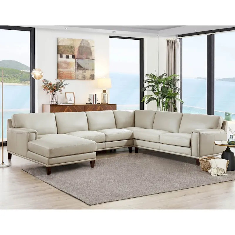 Hydeline Hayward Top Grain Leather Sectional Sofa with Chaise-11