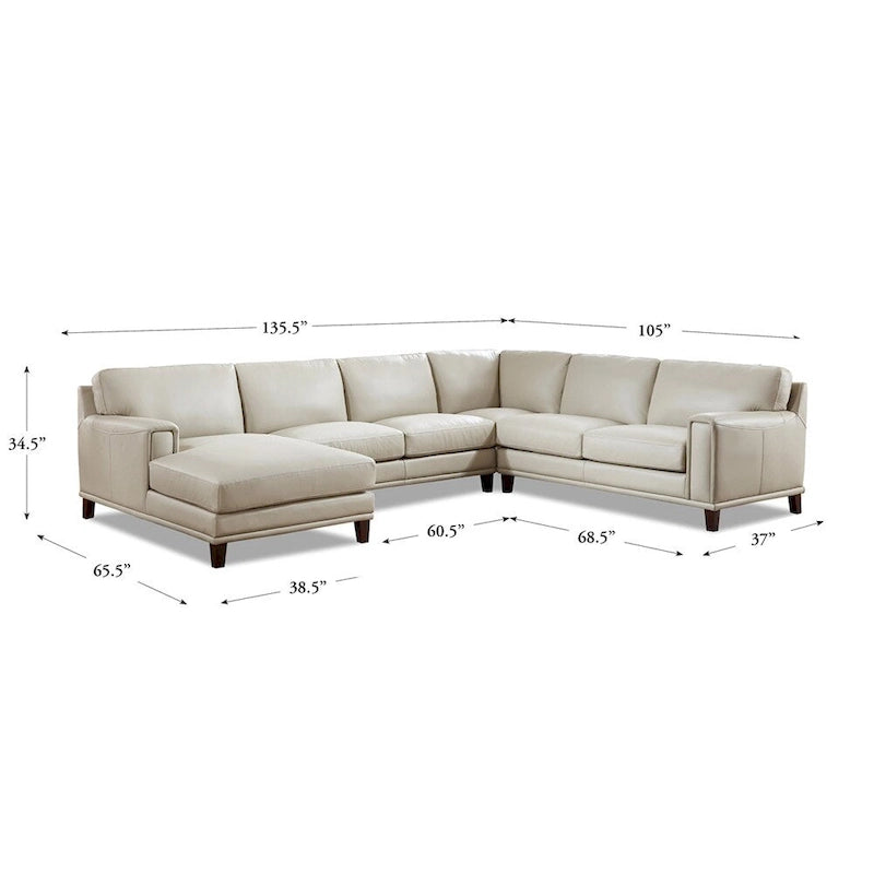 Hydeline Hayward Top Grain Leather Sectional Sofa with Chaise-15