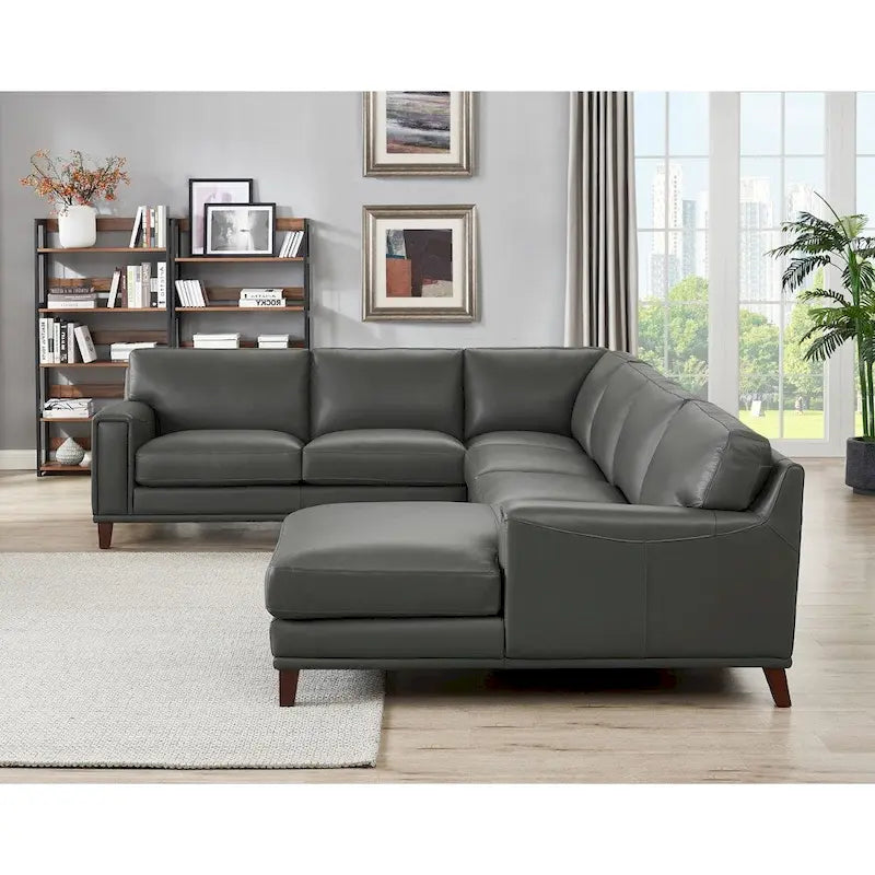 Hydeline Hayward Top Grain Leather Sectional Sofa with Chaise-18