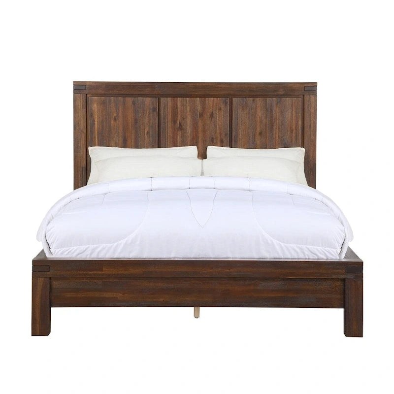 Meadow Solid Wood Platform Bed in Brick Brown-2
