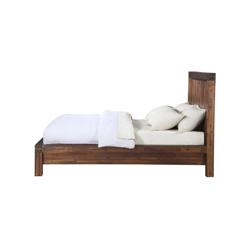 Meadow Solid Wood Platform Bed in Brick Brown-3