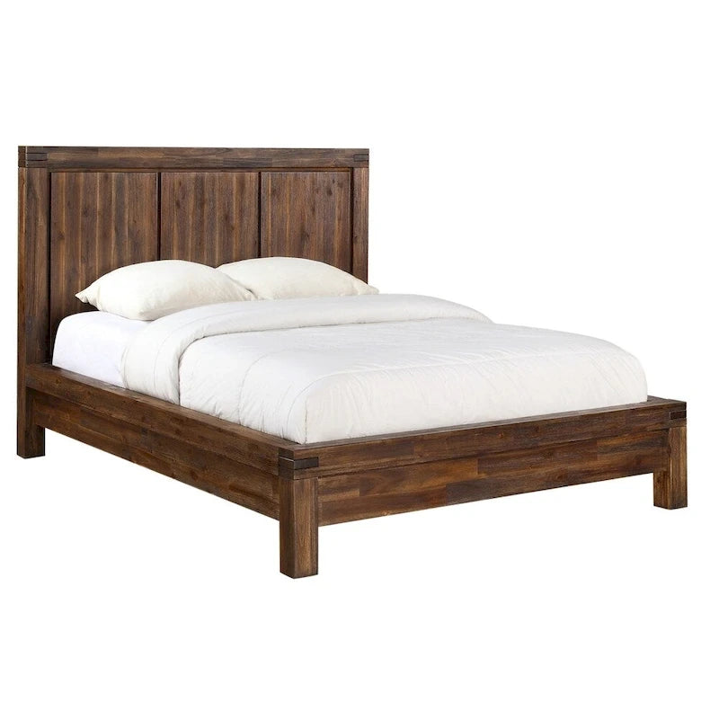 Meadow Solid Wood Platform Bed in Brick Brown-4