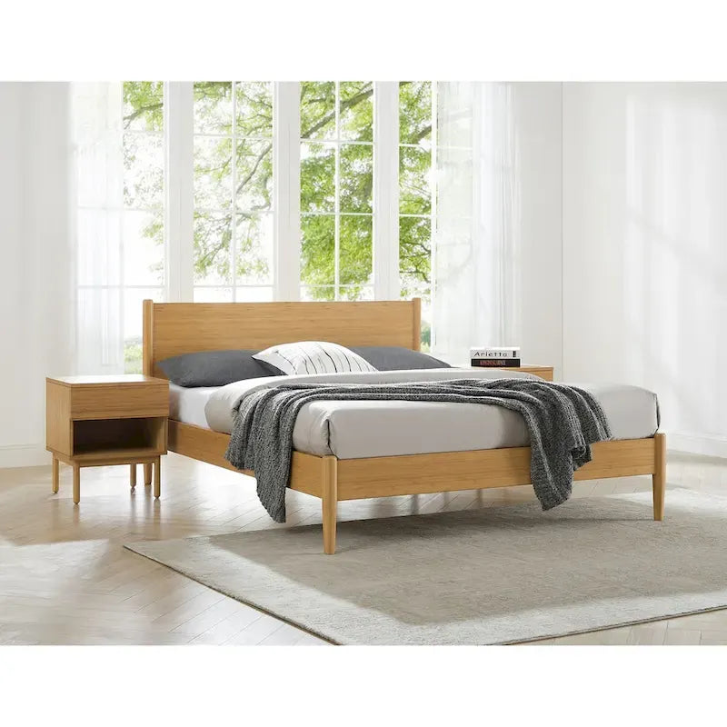 Ria Eastern King Platform Bed, Caramelized-2
