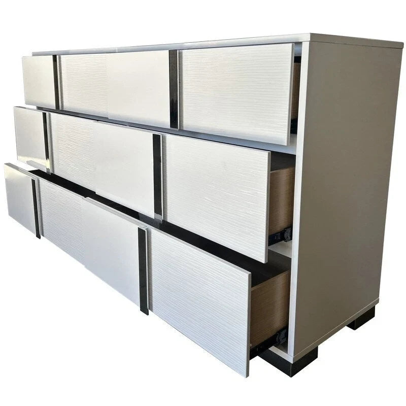 Best Quality Furniture B750 White Lacquer with LED Bedroom Set-4