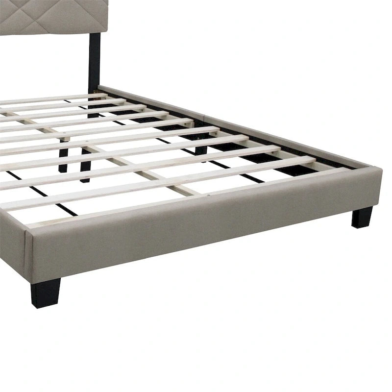 Queen Size Adjustable Upholstered Bed Frame Stain Resistant Cleans Up-6
