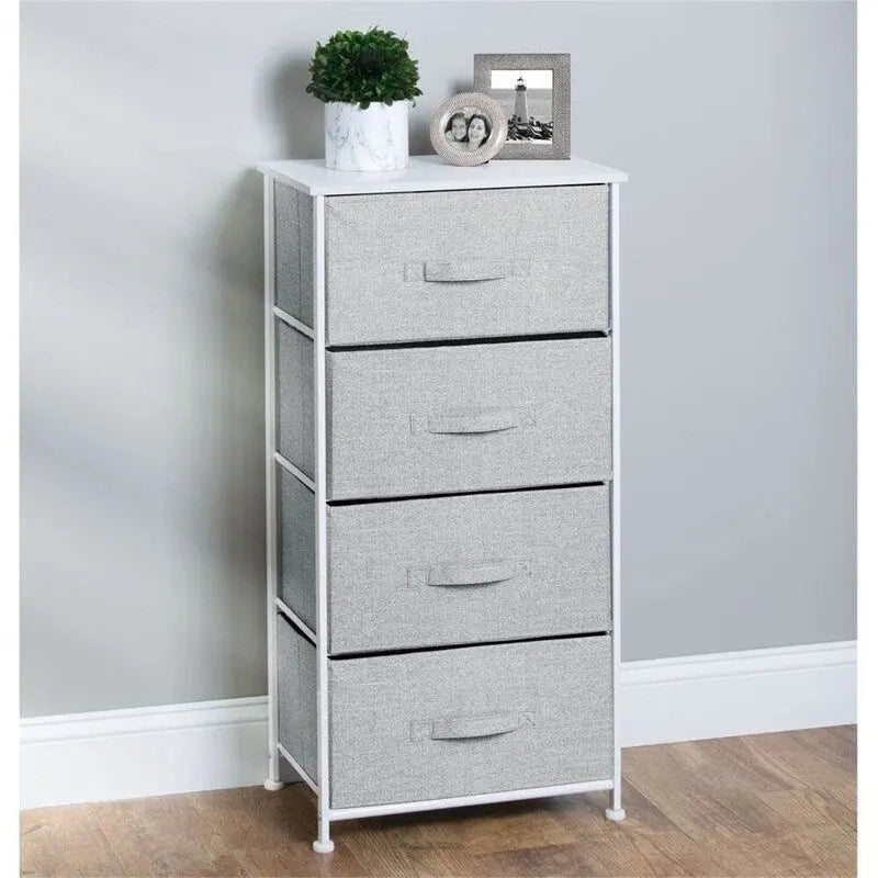 Tall Dresser Storage Tower Stand with 4 Removable Fabric Drawers-4