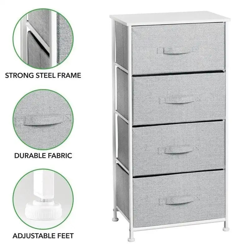 Tall Dresser Storage Tower Stand with 4 Removable Fabric Drawers-6