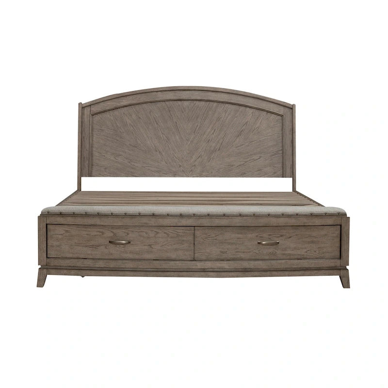 Avalon Burnished Beige Oak King Panel Storage Bed Bedroom Set-6