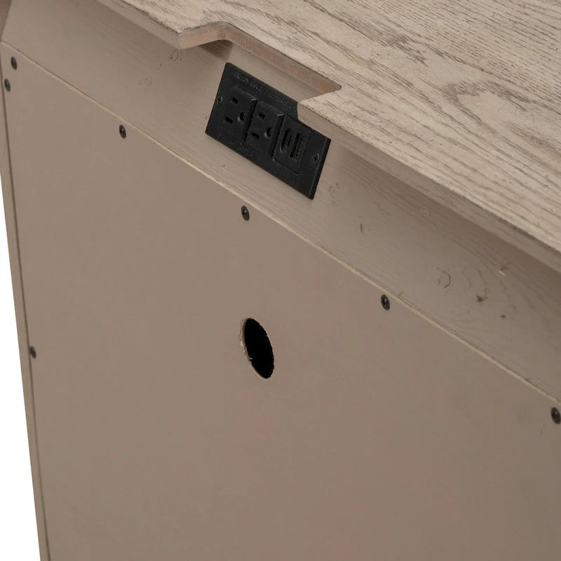 Avalon Burnished Beige Oak King Panel Storage Bed Bedroom Set-16