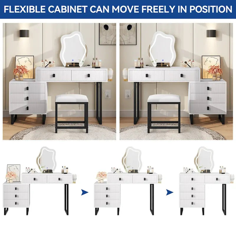 Moasis Expandable Cloud Vanity With Built-in Socket and Lighted Mirror - 49.90 H X 51.10 W X 15.70 D-3