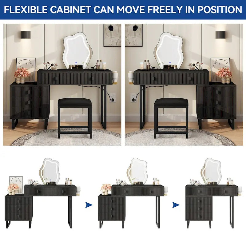 Moasis Expandable Cloud Vanity With Built-in Socket and Lighted Mirror - 49.90 H X 51.10 W X 15.70 D-7