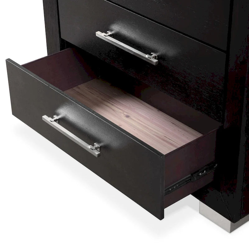 Furniture of America Alaric Modern Black Solid Wood 5-Drawer Storage Chest With Cedar-Lined Bottom Drawer-7