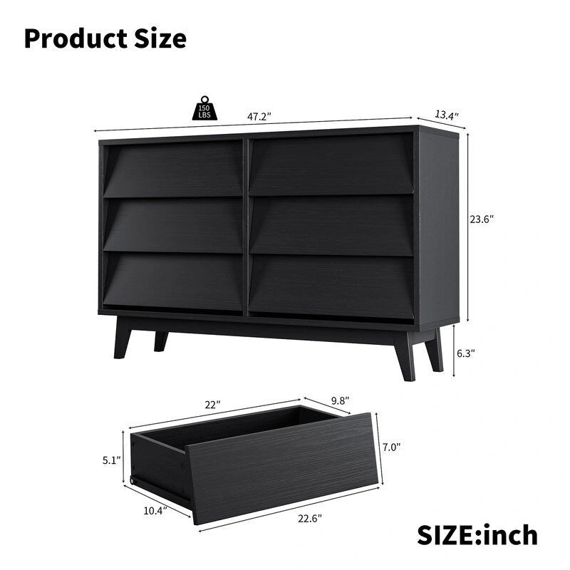 Mieres Dresser for Bedroom, 30 Tall Double Dresser Chest of Drawers, Hidden Drawer Handle, Storage Drawer Organizer-5