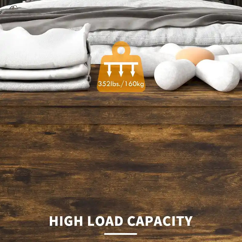 39.4 Storage Chest w/ 2 Safety Hinges, Wooden Box