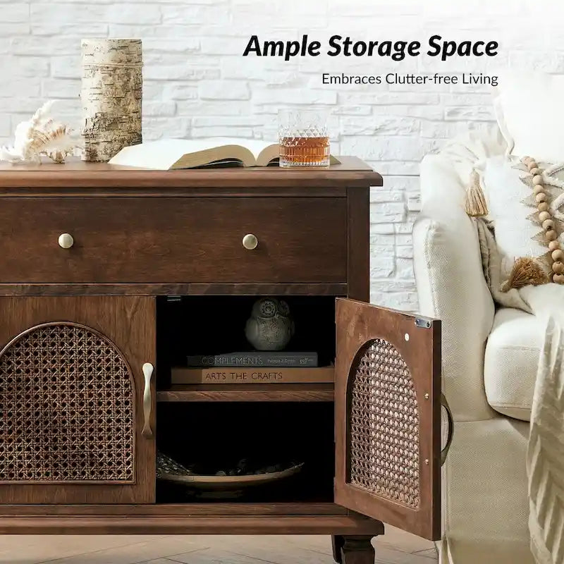 Georg Traditional 27Tall Rattan Nightstand with Adjustable Feet Set of 2 by HULALA HOME-3