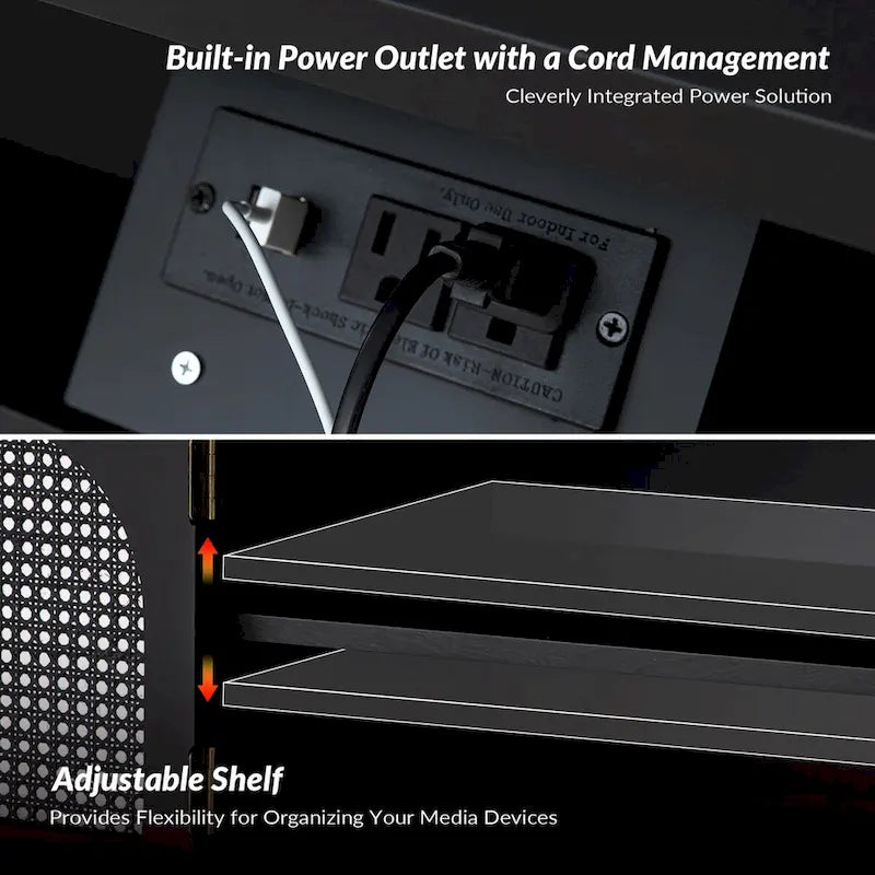 Georg Traditional 27Tall Rattan Nightstand with Adjustable Feet Set of 2 by HULALA HOME-7