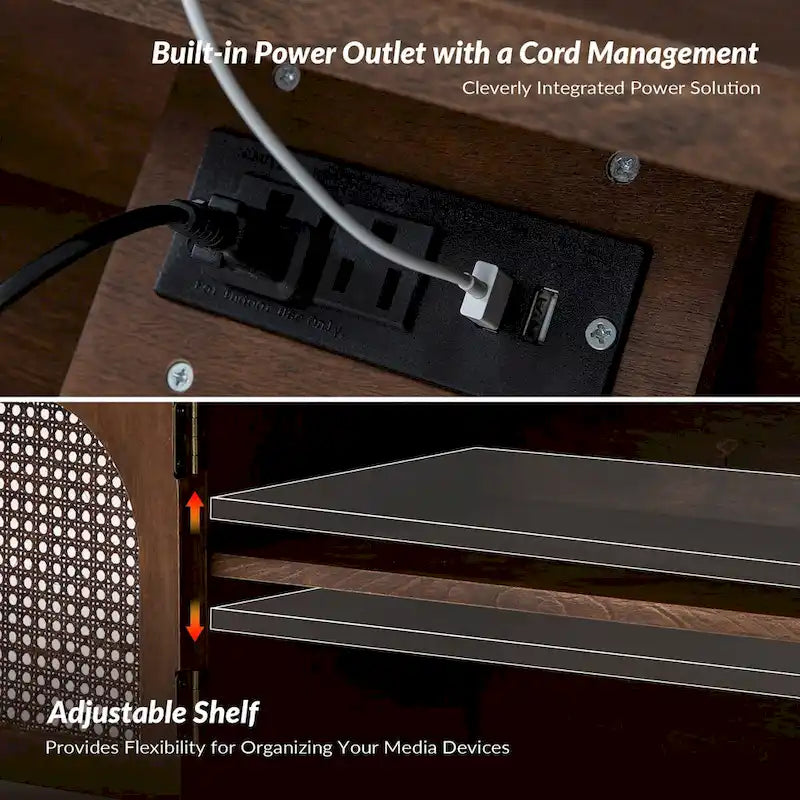 Georg Traditional 27Tall Rattan Nightstand with Adjustable Feet Set of 2 by HULALA HOME-11