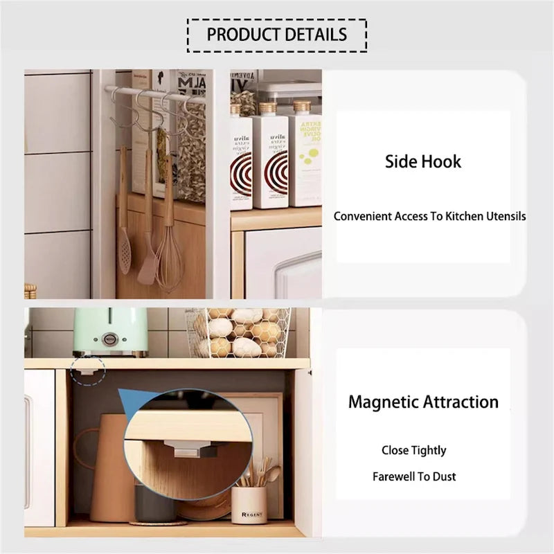 Kitchen Utility Storage Shelf with Cabinet-7