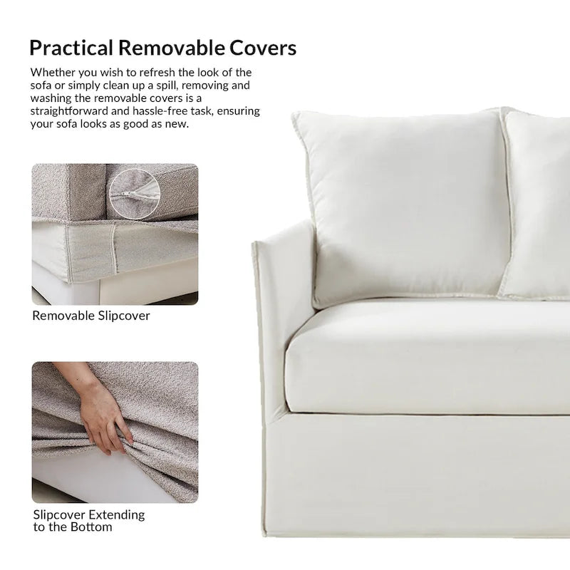 Gottfried 80 Slipcovered Sofa with Removable Cushions by HULALA HOME-16