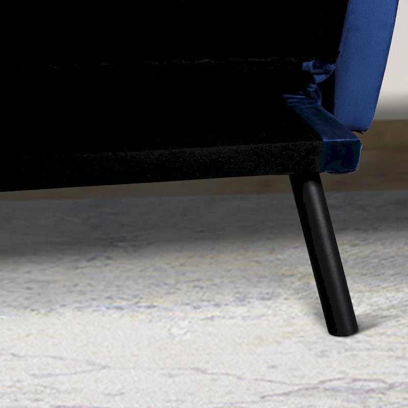 Velvet Futon Sofa Bed Convertible Sofa Couch with Adjustable Backrest, Daybed Guest Bed for Living Room - 2-Person-21