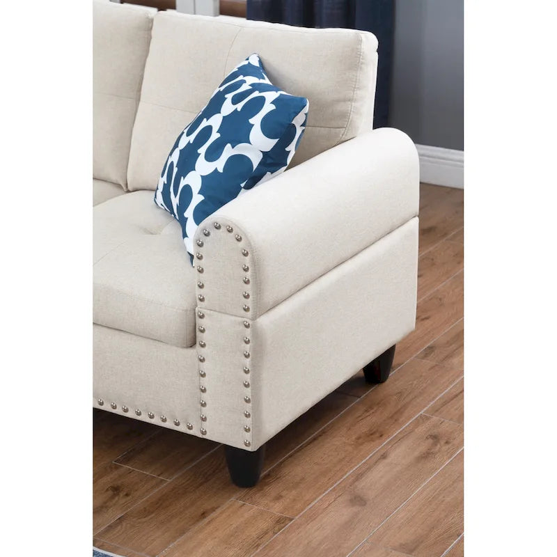 Alger 98 Wide Left Hand Facing Sofa & Chaise with Ottoman-8