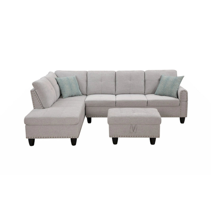Alger 98 Wide Left Hand Facing Sofa & Chaise with Ottoman-28