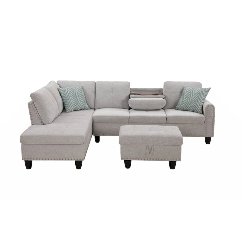 Alger 98 Wide Left Hand Facing Sofa & Chaise with Ottoman-33