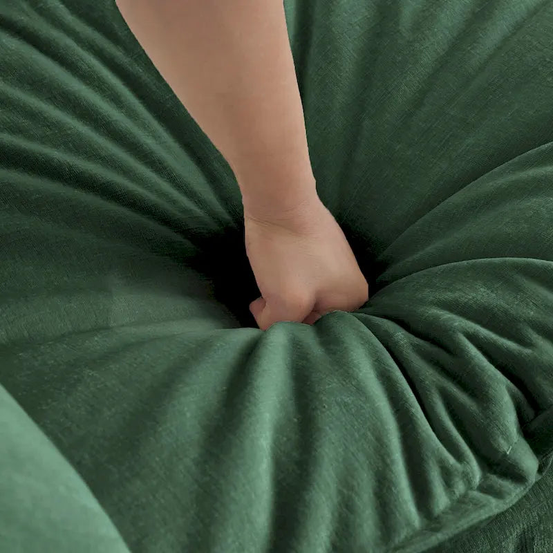 Armless Deep Seat 2 Seater Chenille Fabric Sofa-3