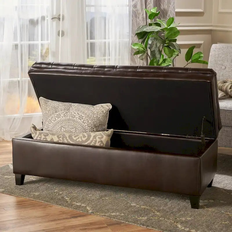 Modern Upholstered Storage Bench for Living Room Entryway-2