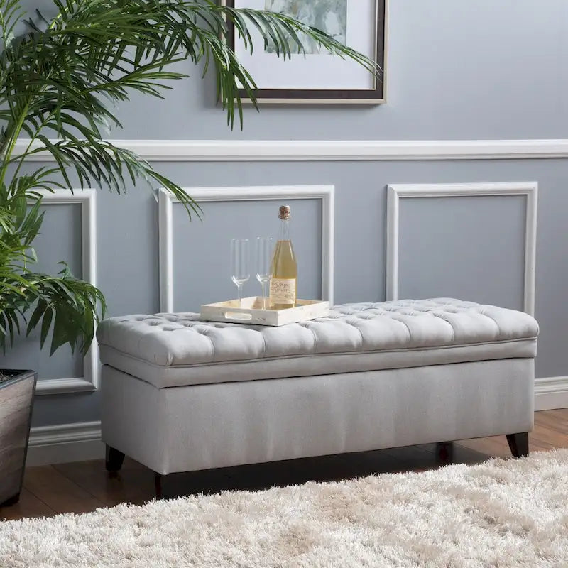 Modern Upholstered Storage Bench for Living Room Entryway-4
