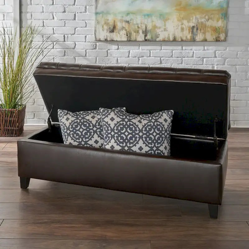 Modern Upholstered Storage Bench for Living Room Entryway-7