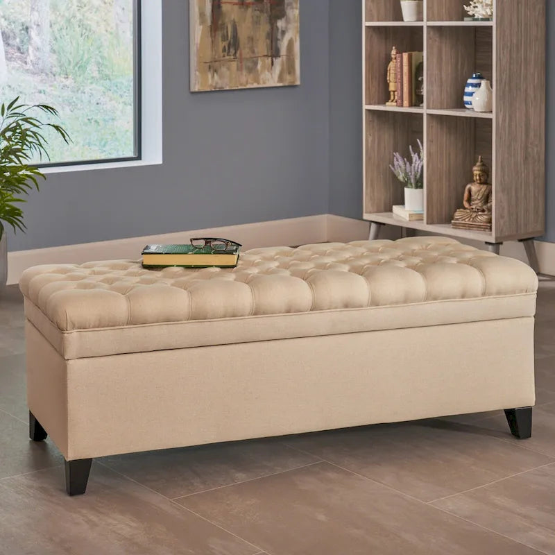 Modern Upholstered Storage Bench for Living Room Entryway-15