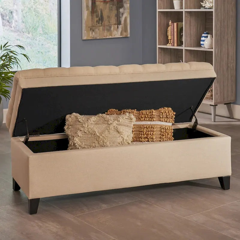 Modern Upholstered Storage Bench for Living Room Entryway-16
