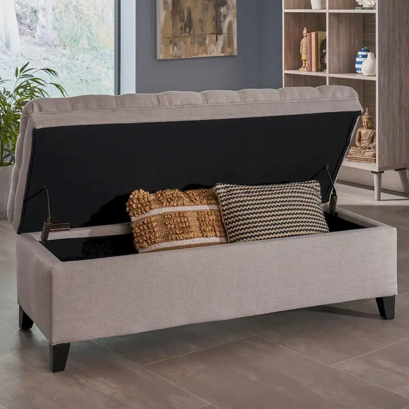 Modern Upholstered Storage Bench for Living Room Entryway-25