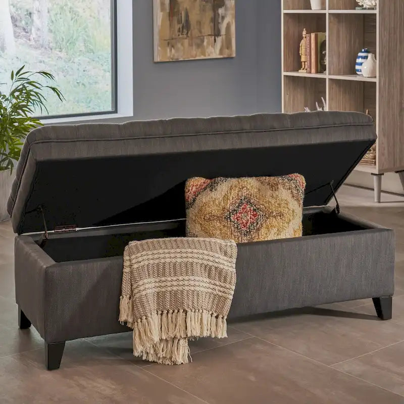 Modern Upholstered Storage Bench for Living Room Entryway-31