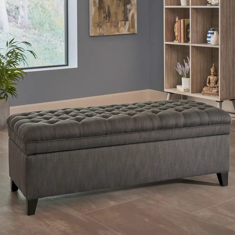 Modern Upholstered Storage Bench for Living Room Entryway-32