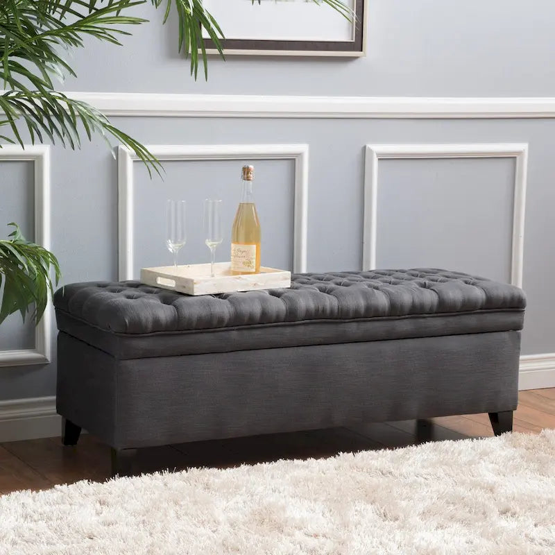 Modern Upholstered Storage Bench for Living Room Entryway-33