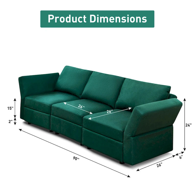 Modular Sofa Modern Sectional Storage Sofa Couch with Free Splicing for Living Room Furniture Set-7