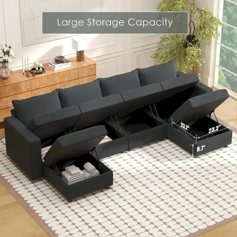 Modular Sofa Modern Sectional Storage Sofa Couch with Free Splicing for Living Room Furniture Set-25