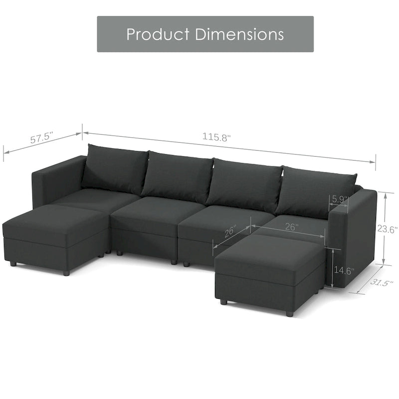 Modular Sofa Modern Sectional Storage Sofa Couch with Free Splicing for Living Room Furniture Set-26