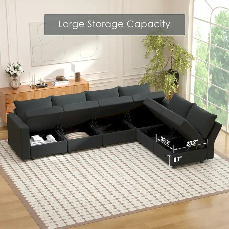 Modular Sofa Modern Sectional Storage Sofa Couch with Free Splicing for Living Room Furniture Set-30