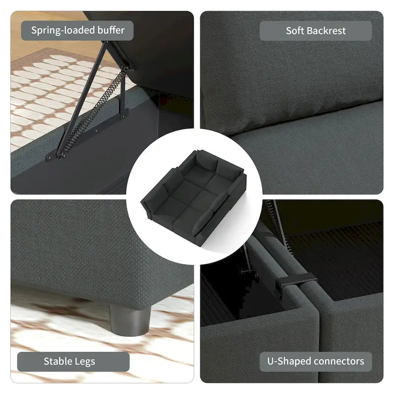 Modular Sofa Modern Sectional Storage Sofa Couch with Free Splicing for Living Room Furniture Set-33