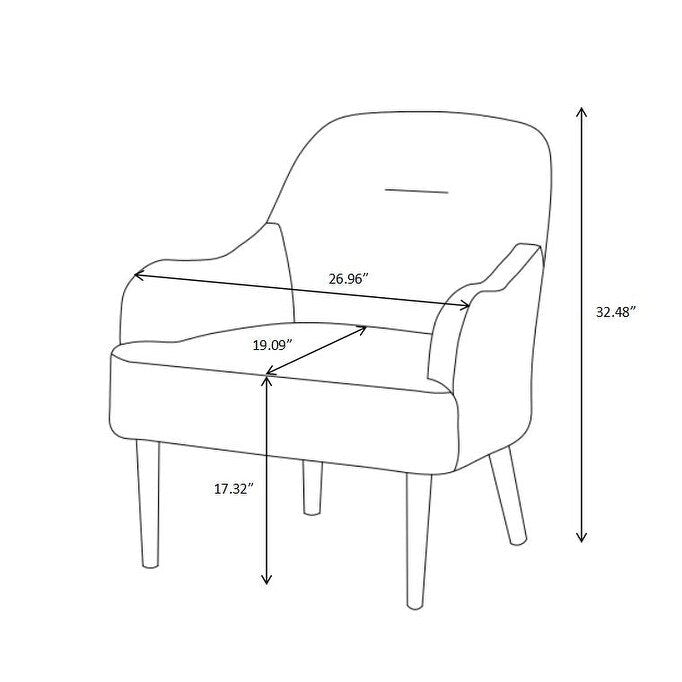 Chenille Armchair, Modern Style Accent Chair with Wood Legs, Comfy Design for Living Room, Bedroom, Office-6