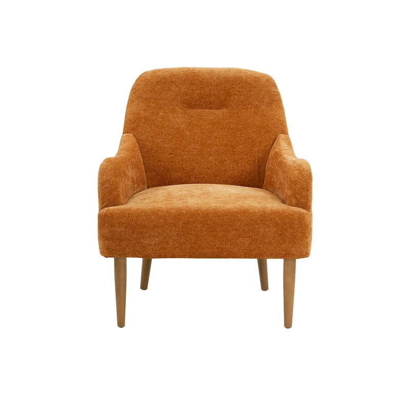 Chenille Armchair, Modern Style Accent Chair with Wood Legs, Comfy Design for Living Room, Bedroom, Office-17
